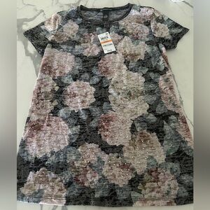 INC International Concepts peony garden floral rhinestone tee NWT size small